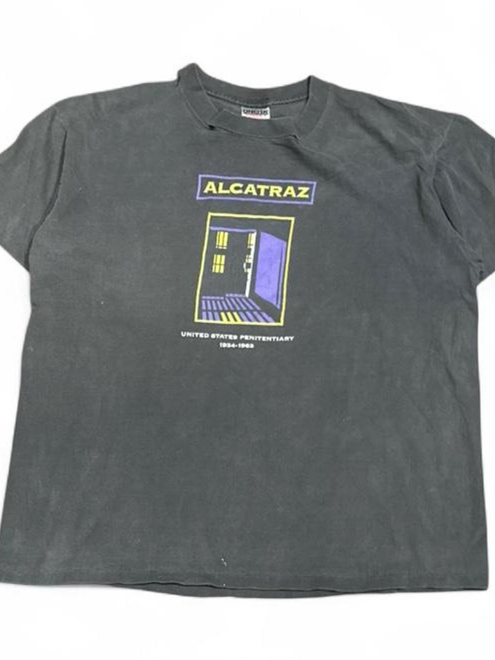 Vintage Alcatraz Prison Distressed Boxy Graphic Tee